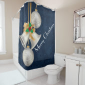 Traditioneller Weihnachtssilber Glocken Duschvorha Duschvorhang (Beispiel)