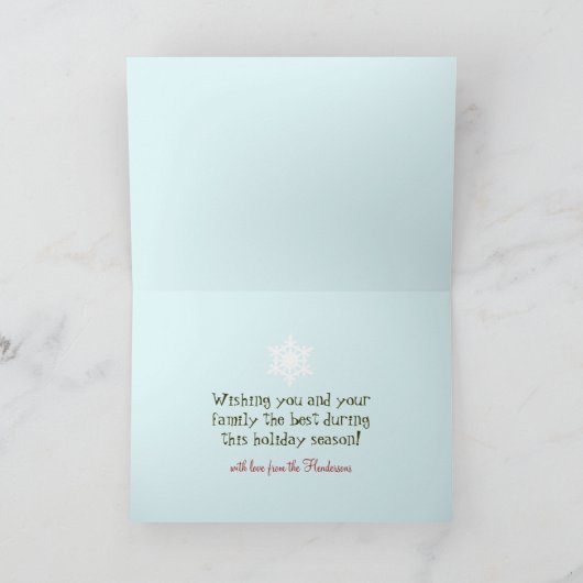 Traditioneller Weihnachtszug Faltschachtel Feiertagskarte (Innenseite)