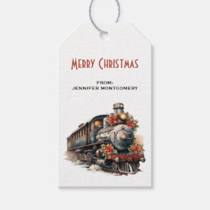 Traditioneller Weihnachtszug im Vintage-Stil Geschenkanhänger