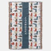 Traditioneller Winter Frohe Weihnachts-Rote Marine Decke (Vorderseite Vertikal)