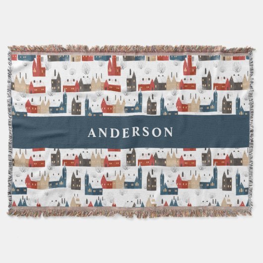 Traditioneller Winter Frohe Weihnachts-Rote Marine Decke (Vorderseite)