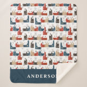 Traditioneller Winter Frohe Weihnachts-Rote Marine Sherpadecke (Vorderseite)