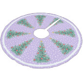 Traditioneller Winterschnee lila Weihnachtsbaum Polyester Weihnachtsbaumdecke (Schrägansicht)