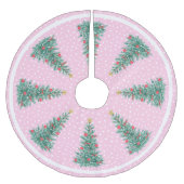 Traditioneller Winterschnee Rosa Weihnachtsbaum Polyester Weihnachtsbaumdecke (Vorderseite)