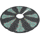 Traditioneller Winterschnee Schwarzer Weihnachtsba Polyester Weihnachtsbaumdecke (Schrägansicht)