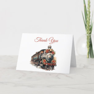 Traditioneller Zug Retro Weihnachten Dankeskarte