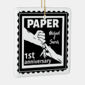 Traditionelles 1. Hochzeitstag Keramikornament (Rechts)