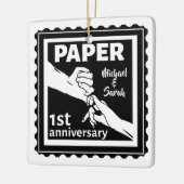 Traditionelles 1. Hochzeitstag Keramikornament (Links)