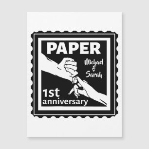 Traditionelles 1. Hochzeitstag Magnetkarte