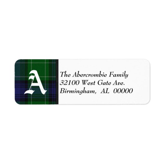 Traditionelles Abercrombie Tartan Kariertes Monogr (Vorne)