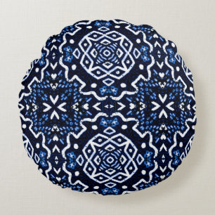 Traditionelles afrikanisches Muster. Tilework. Lux Rundes Kissen