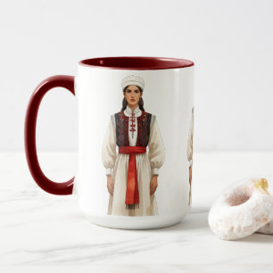 Traditionelles albanisches Kostümporträt   Erbe C Tasse