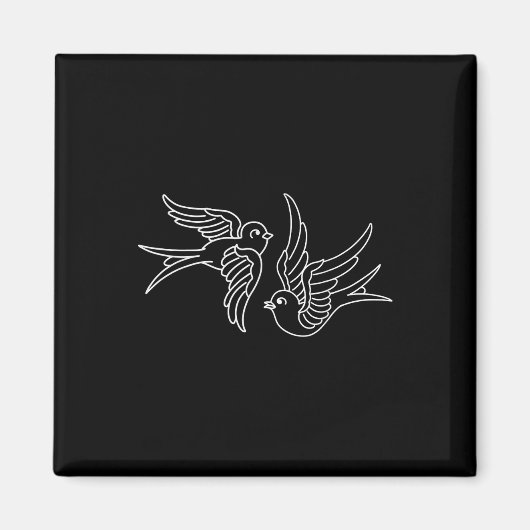 Traditionelles amerikanisches Schwalbendesign Tatt Magnet (Vorne)