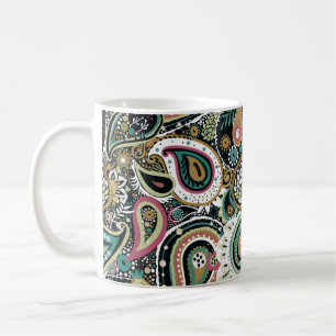 Traditionelles asiatisches Paisley Muster in moder Kaffeetasse