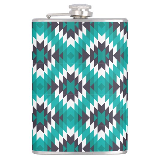 Traditionelles Azteken-Muster Flachmann (Vorderseite)