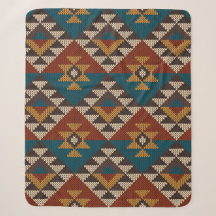 Traditionelles Aztekennahtloses Muster auf der w Sherpadecke