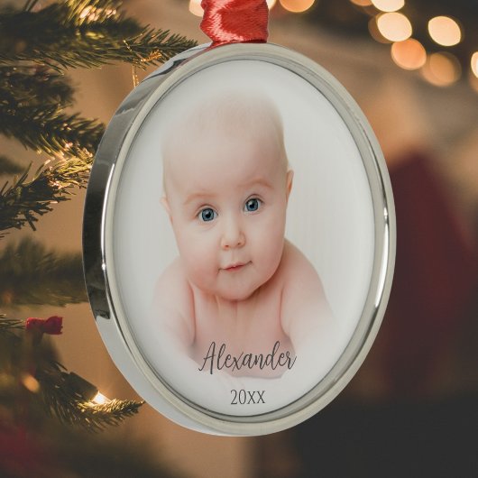 Traditionelles Baby Foto Ornament