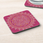 Traditionelles Bandhani-Mandala Getränkeuntersetzer (Linke Seite)