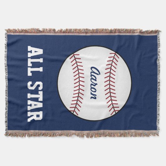 Traditionelles Baseball-Throw-Blanket Decke (Vorderseite)