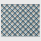 Traditionelles Beige Tan Taupe Brown Aquamarin Bla Geschenkpapier (Flach)