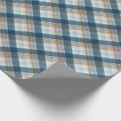 Traditionelles Beige Tan Taupe Brown Aquamarin Bla Geschenkpapier (Ecke)