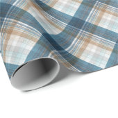 Traditionelles Beige Tan Taupe Brown Aquamarin Bla Geschenkpapier (Rolleneckpunkt)