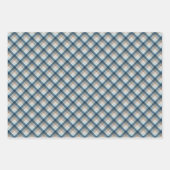 Traditionelles Beige Tan Taupe Brown Aquamarin Bla Geschenkpapier Set (Vorderseite)