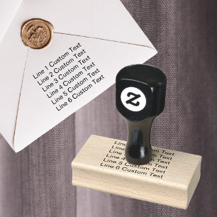 Traditionelles benutzerdefiniertes Geschäft 6 Zeil Gummistempel