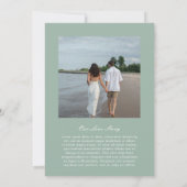 Traditionelles Blatt Grünen Zeitlose Hochzeit Save The Date (Rückseite)