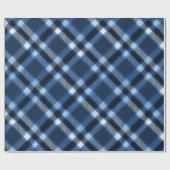 Traditionelles Blau-Navy-Karo-Himmel-Karomuster Geschenkpapier (Flach)