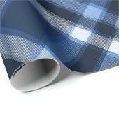 Traditionelles Blau-Navy-Karo-Himmel-Karomuster Geschenkpapier (Rolleneckpunkt)