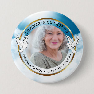Traditionelles Blau und Weiß für immer in unseren Button
