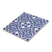 Traditionelles blau-weißes spanisches Azulejo Fliese (Seite)