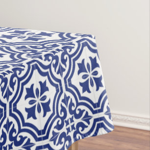 Traditionelles blau-weißes spanisches Azulejo Tischdecke