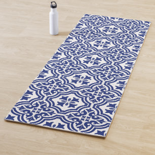 Traditionelles blau-weißes spanisches Azulejo Yogamatte