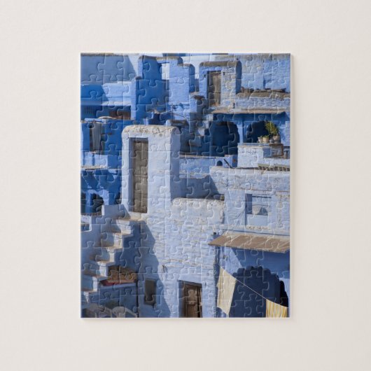 Traditionelles blaues Gemälde, Jodphur Puzzle (Vertikal)