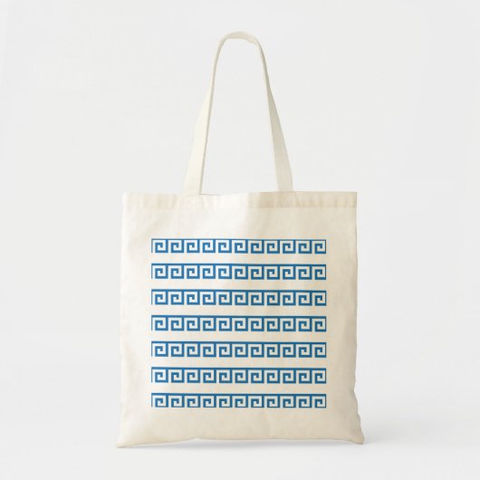 Traditionelles blaues griechisches Waves Tote Bag Tragetasche (Vorne)