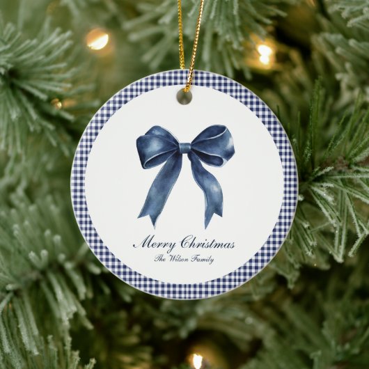 Traditionelles blaues Weihnachtsfest Keramik Ornament (Baum)