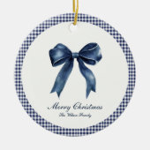 Traditionelles blaues Weihnachtsfest Keramik Ornament (Vorne)