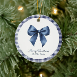 Traditionelles blaues Weihnachtsfest Keramik Ornament