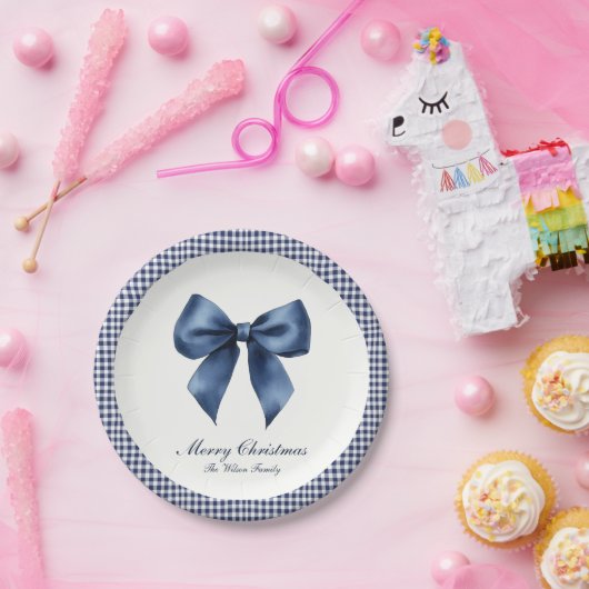 Traditionelles blaues Weihnachtsfest Pappteller (Party)