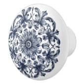 Traditionelles blaugraues Verziertes Muster Keramikknauf (Rechts)