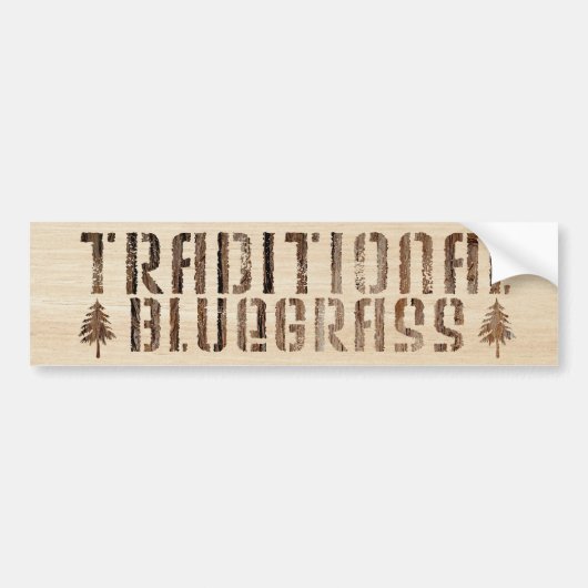 Traditionelles Bluegrass in Holz Autoaufkleber (Vorne)
