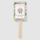 Traditionelles Blumenmuster in Pink & Tan Hochzeit Fächer (Rückseite)