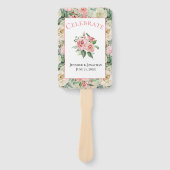 Traditionelles Blumenmuster in Pink & Tan Hochzeit Fächer (Vorderseite)