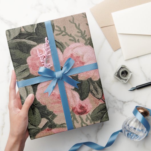 Traditionelles Blumenstoff-Foto Geschenkpapier (Schenken)