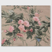 Traditionelles Blumenstoff-Foto Geschenkpapier (Flach)