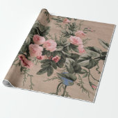 Traditionelles Blumenstoff-Foto Geschenkpapier (Ungerollt)