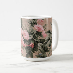 Traditionelles Blumenstoff-Foto Kaffeetasse