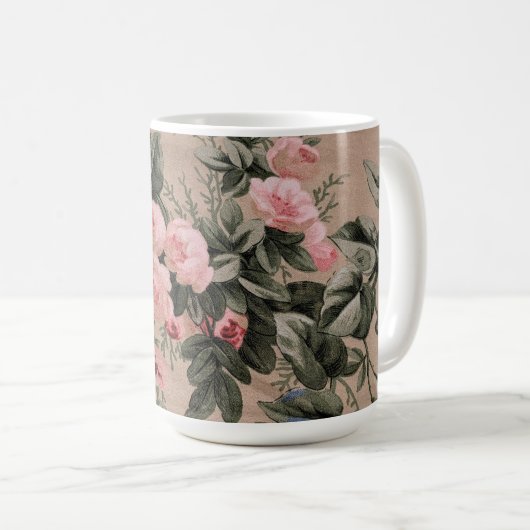 Traditionelles Blumenstoff-Foto  Kaffeetasse (VorderseiteRechts)